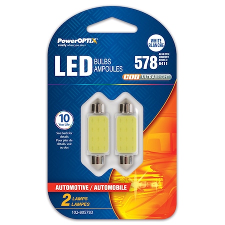Poweroptix Mini LED Bulb 578 White 2/cd, PK2 102-805783